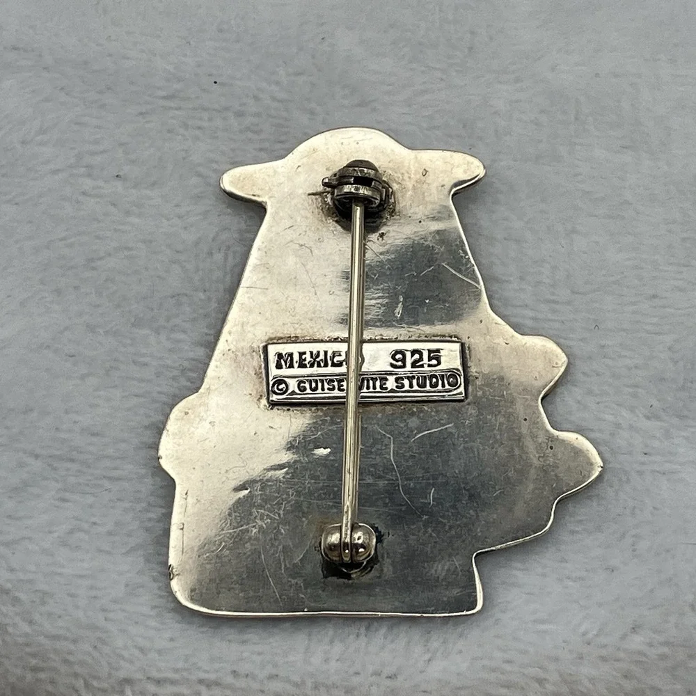 Vtg Cathy Guisewite Comic Strip  Sterling Silver 925 Mexico Brooch Pin Shopping